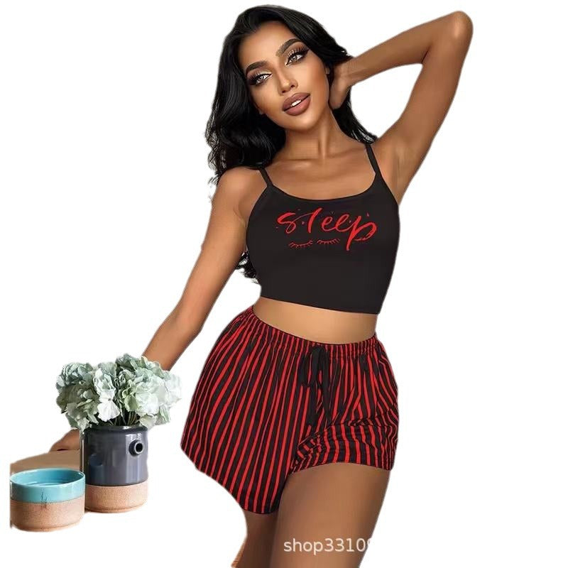 Women's Plus Size Sexy Pajamas Cotton Two Piece Home Wear