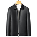 Leather men's 2024 autumn and winter new fleece-lined thickened lapel pu leather jacket coat protein ecological leather men's