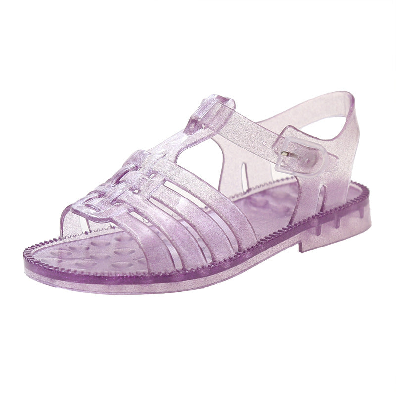 New Cute Children's Garden Shoes Summer Outdoor Sandals PVC Solid Color Princess Bird Nest Shoes Non-slip Slippers