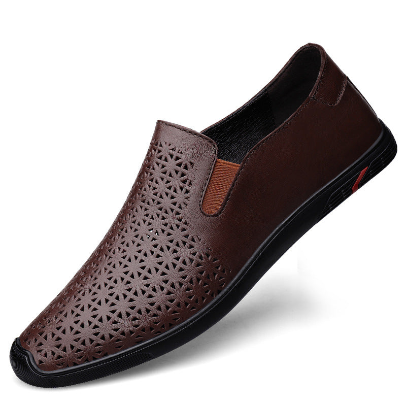 Men's Shoes Loafers Doug Shoes Men's Casual Leather Shoes Men's Cowhide Breathable Soft Sole Slip-on Lazy Car Shoes