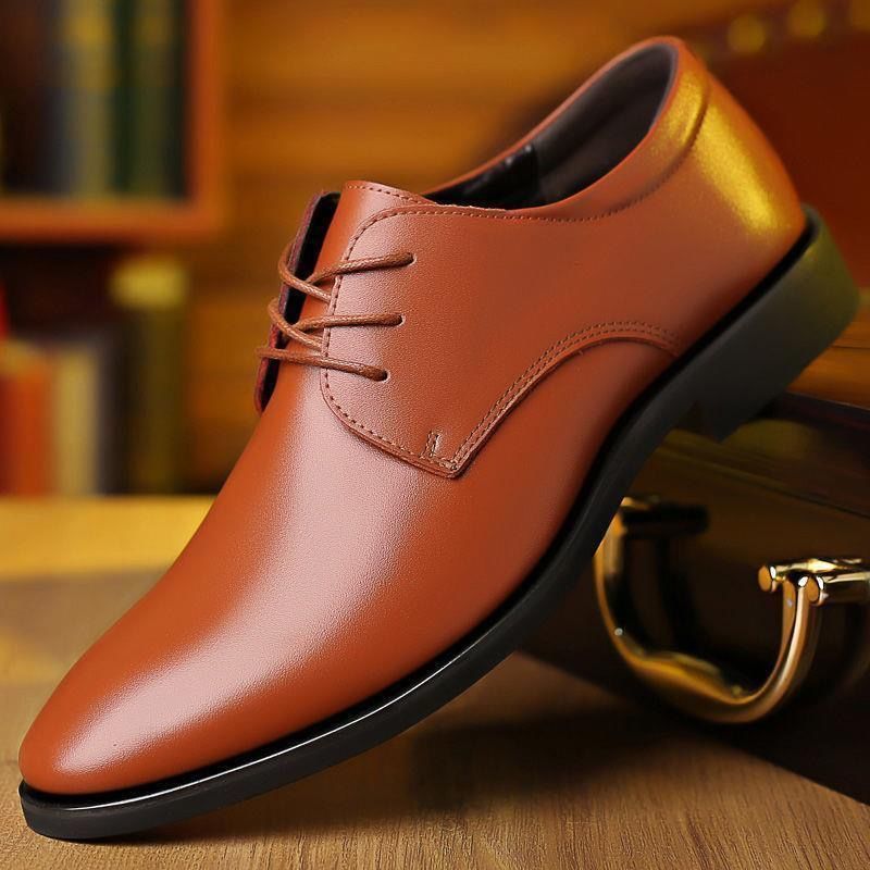 British men's shoes men's groomsman black bridegroom business formal wear soft bottom suit summer casual leather shoes men's wedding shoes