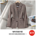 [Old Qian Feng] Women's Contrast Spring and Autumn Coat Sales Houndstooth Suit Women's Coat Women's Small Suit Jacket