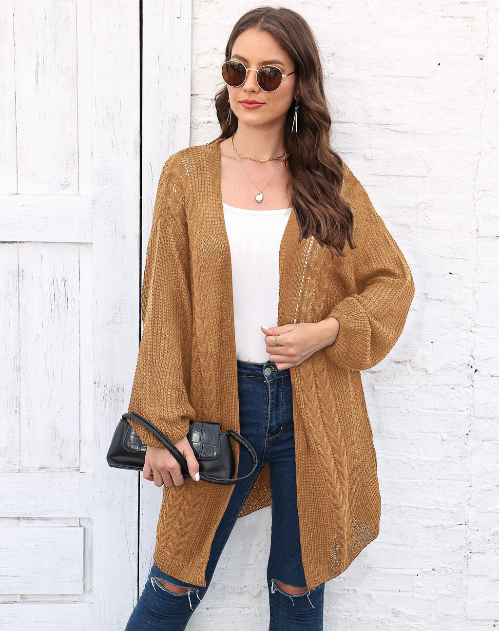 Women's Cardigan Air-Conditioning Sweater Cross-Border European and American Fashion Spring and Autumn New Woven Sweater Loose Casual Sweater Coat 641