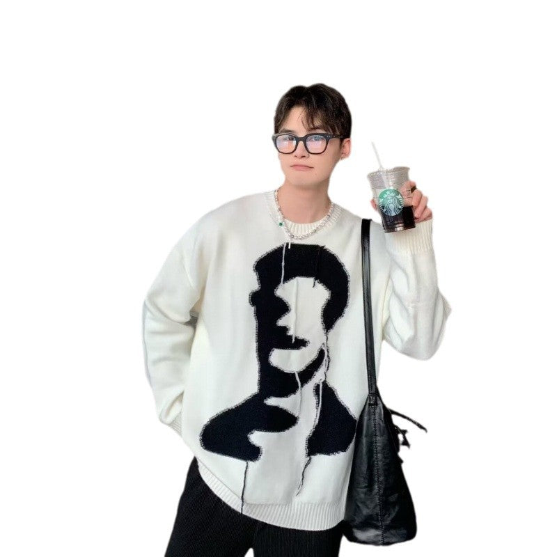 2024 Crewneck Sweater Autumn and Winter New Fashionable Men's and Women's Korean Style Lazy Fashionable Sweater Couple's Sweater
