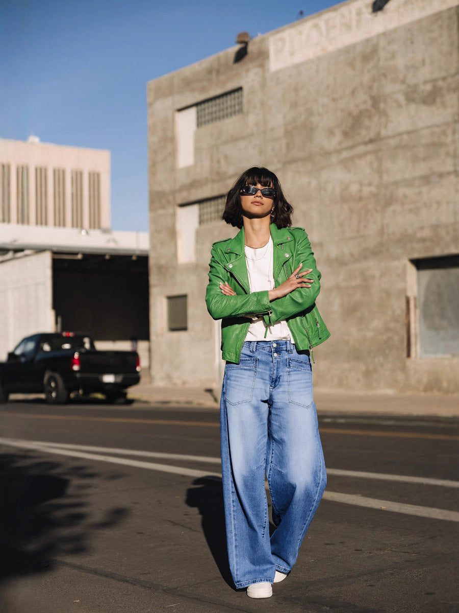 Women's Loose Stretch Jeans, Simple and Fashionable Style, Washed Denim, 2025 New Model