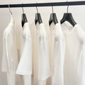 Dong Jie's Same Basic Right Shoulder White t Summer Cotton Normcore Style Casual Versatile Round Neck Loose T-Shirt for Women