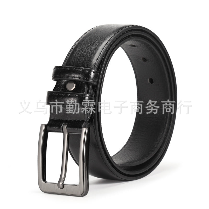 Belt Men's Belt Boys Imitation Cowhide Pin Buckle Belt Middle-aged Youth Leisure Trendy Men's Belt Wholesale