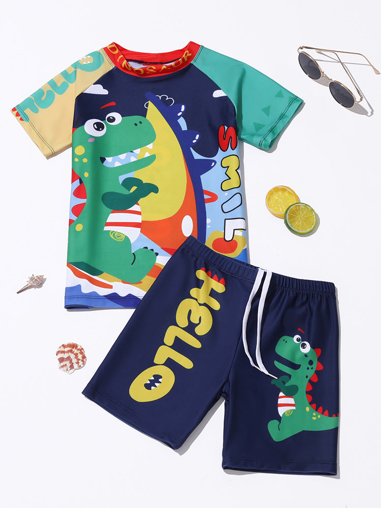 2024 New Children's Swimwear Boys Cute Cartoon Split Quick-drying Swimwear suit Small and Medium-sized Children's Boys' Swimwear