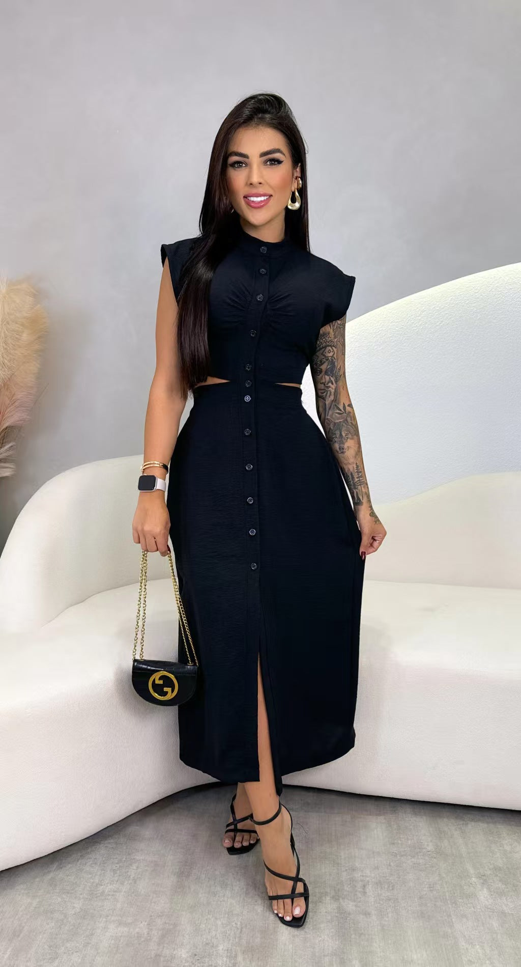 Spring Lolita Sweet Women's Polyester Stand Collar Oversized Skirt Dress Early Autumn Dress Set