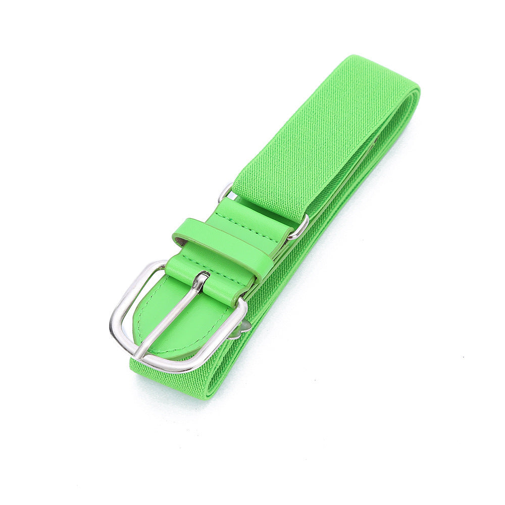 Outdoor sports elastic baseball belt elastic softball elastic belt fashion decorative alloy belt wholesale