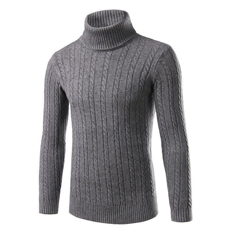 2020 Autumn and Winter Men's Sweaters Winter Trendy Solid Color High Lapel Knitwears Korean Style Slim Men's Turtleneck Sweaters