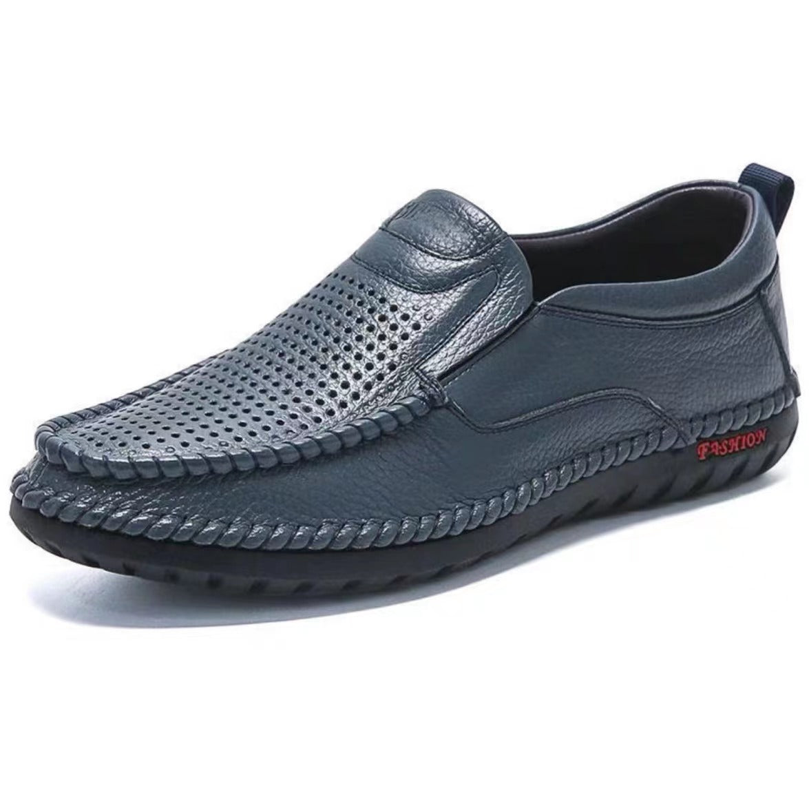 Men's Shoes Summer New Casual Leather Shoes Men's Genuine Leather Top Layer Cowhide Loafers Driving Doudou Shoes Set Feet