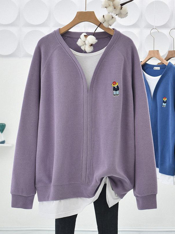 Women's Sweatshirt 2026 Spring, Autumn, and Winter New Style, Mid-Length, Loose, Stylish, Hip-Covering, Popular Top for Petite Figures