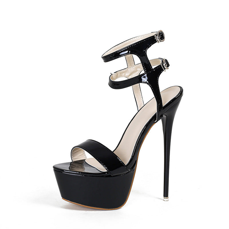 2024 Summer New Style European and American Sexy Nightclub High Heels Water Platform Super High Heel Sandals Export Size 46 Stiletto Women's Shoes