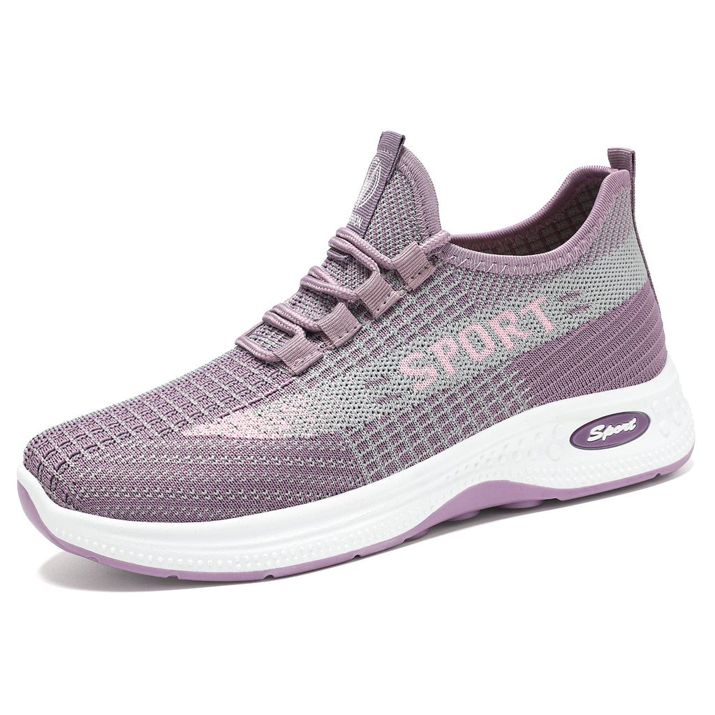 Sports Shoes for Women, Summer New Breathable Mesh Shoes, Fly-Knit Soft-Soled Running Shoes, Comfortable and Not Tiring for Feet, Casual Women's Shoes