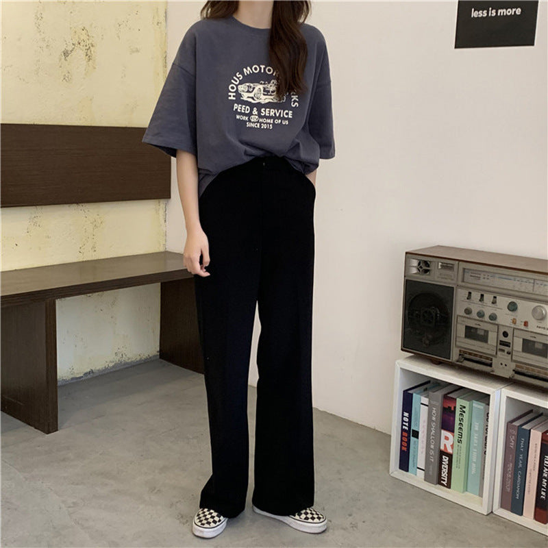 Summer Korean Style Loose Short-Sleeved T-Shirt for Women Korean Style New Bf Style Large Size Top Couple Bottoming Shirt Dropshipping