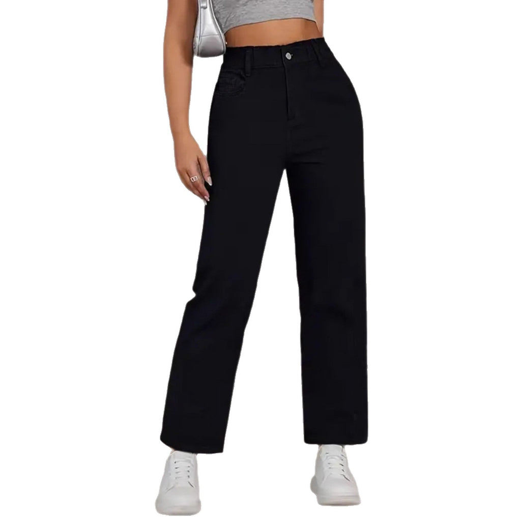 26 Cross-Border Amazon Women's New Arrivals Casual Fashion Trendy High-Waisted Solid Color Slim-Fit Jeans for Women European and American Style