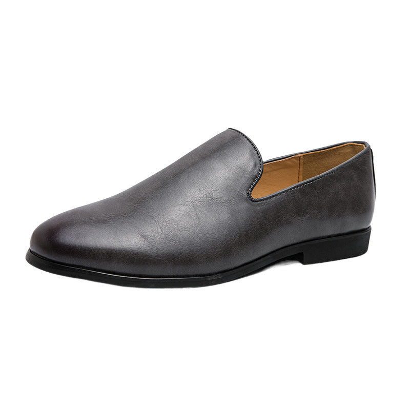 Spring and Autumn Loafers Men's British Bean Shoes Business Casual Slip-on Lazy Youth Dress Stylist Leather Shoes