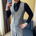 New Spring and Summer High-end Slim-fit Vest Pants suit Men Business Casual Vest Set Best Man Group Dress Suit Men