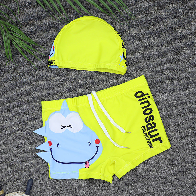 New Boys' Swimming Trunks Cute Cartoon Hot Spring Boxer Children's Swimming Trunks Children's Baby Swimming Pool Swimwear Quick-Drying