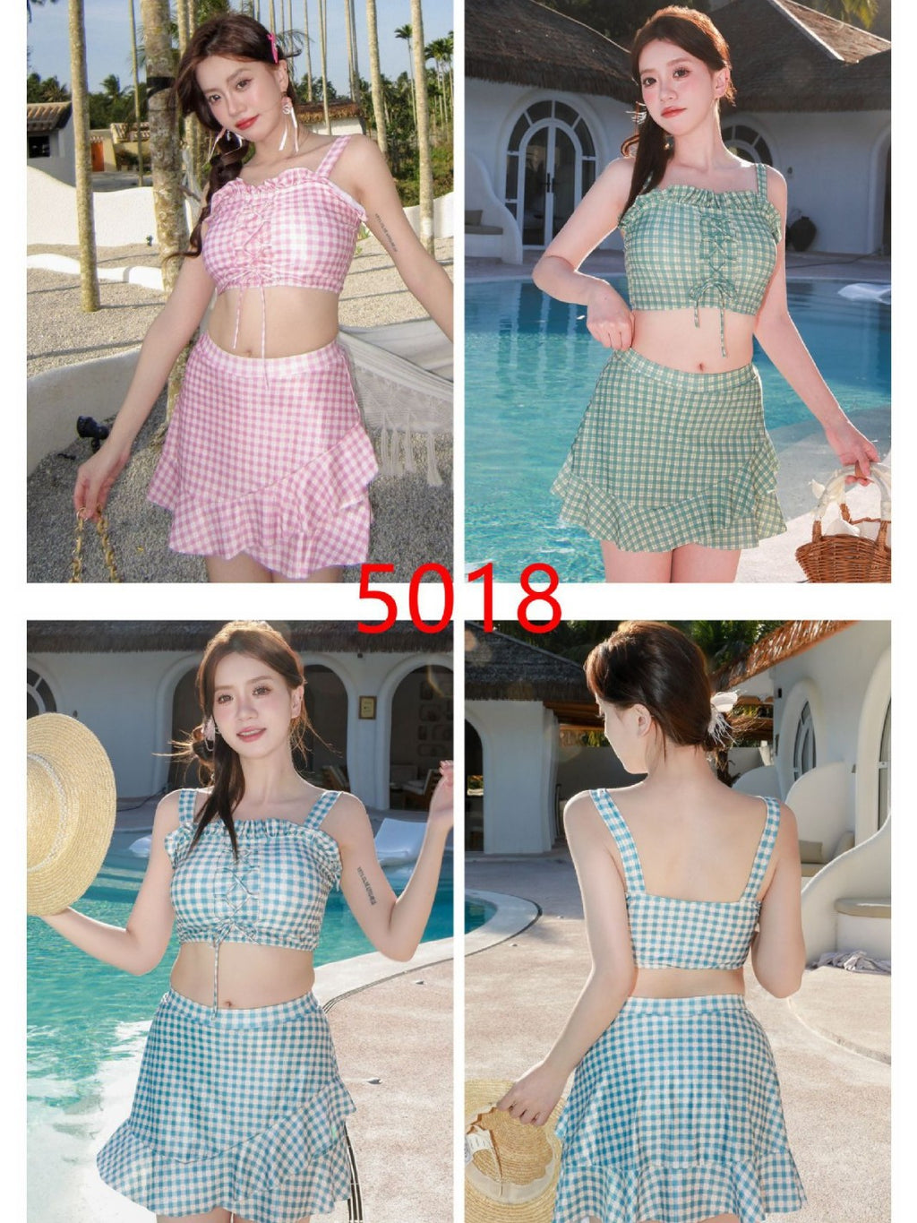 Swimwear Women's 2025 New Split Conservative Belly Covering Slimming High Waist Boxer Skirt Two-piece Hot Spring Vacation Swimwear