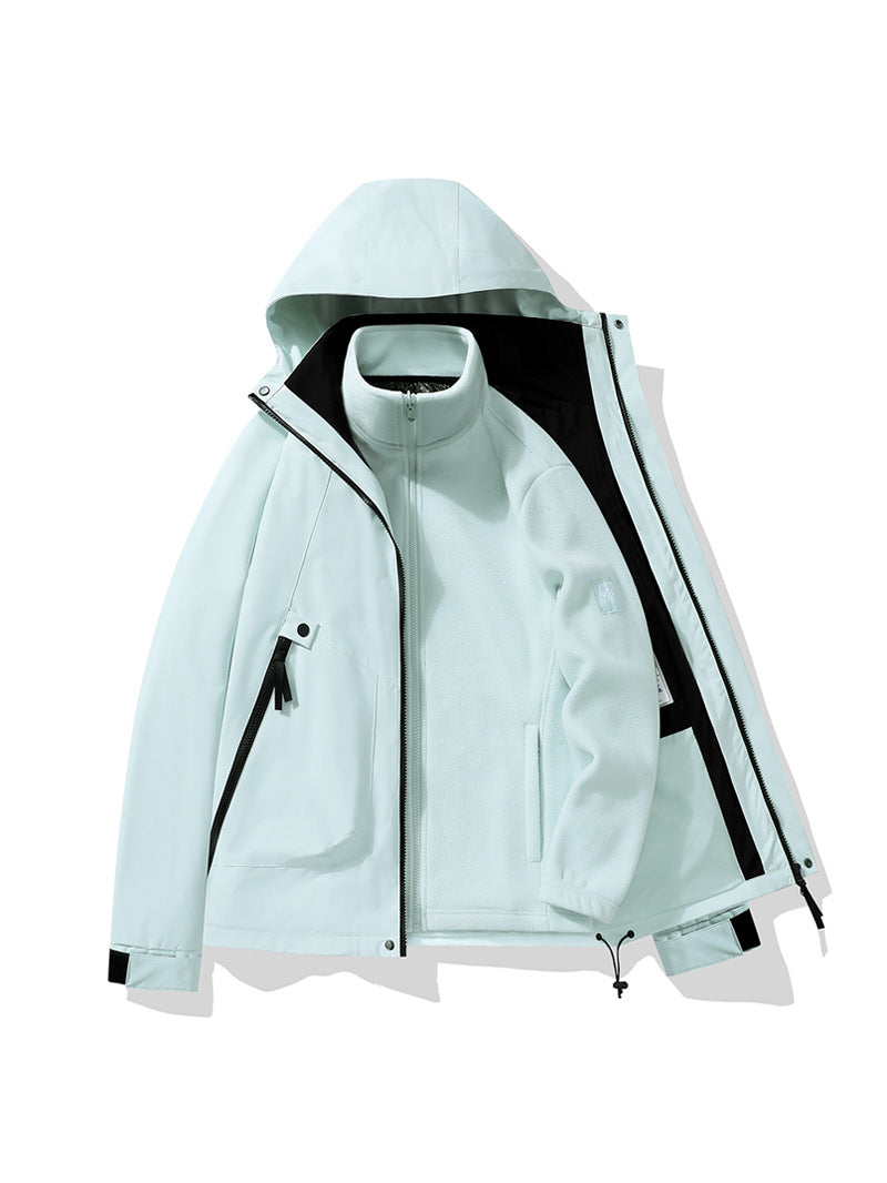 Jacket for Autumn and Winter, 25 Styles of Warm Coats, Windproof and Waterproof Outdoor Jackets, Detachable Two-Piece Set, Couple's Hiking Clothing