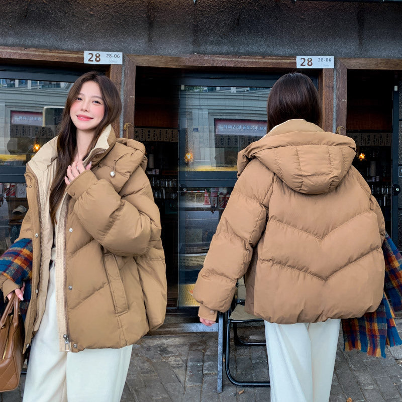 Actual Shot of New Cotton-Padded Clothes for Women in Winter 2025 New Style Short Thickeneded Popular Cotton-Padded Jackets for Small People