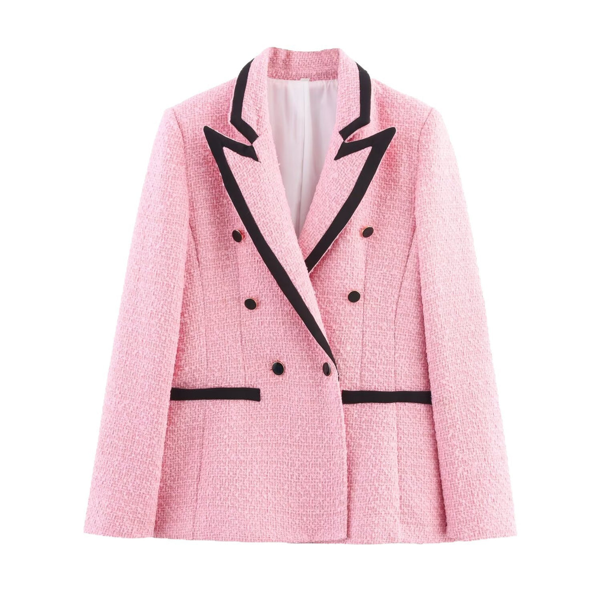European and American Style Women's Clothing 2025 New European and American Fashion Simple Versatile Contrasting Color Suit Jacket
