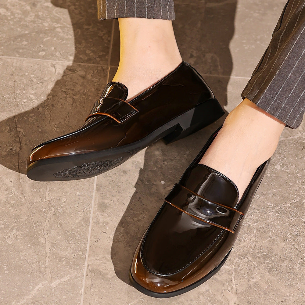 Men's Shoes, New Spring Leather Shoes, Business Men's Loafers, High-End Formal Leather Shoes, Men's Slip-On Black Wedding Shoes