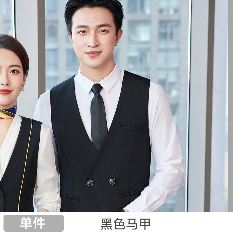 Professional vest suit female spring and summer stewardess uniform sales department hotel front desk jewelry shop beautician overalls