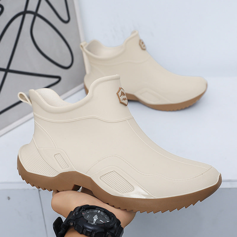 New Rain Boots Short-Tube Men's Adult Waterproof Shoes Women's Rain Boots Non-Slip Wear-Resistant Rubber Shoes Kitchen Fashion Fishing Water Boots