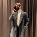 2024 Winter Men's Mid-length Knee-length Thickened Loose Korean Double-breasted Woolen Coat Coat Woolen Coat