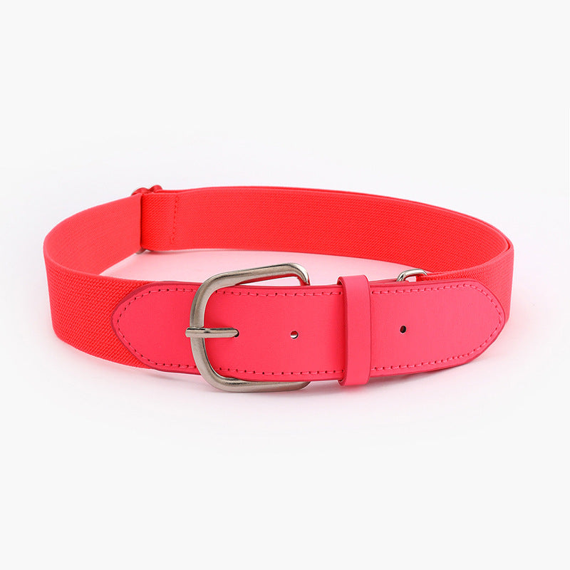 Outdoor sports elastic baseball belt elastic softball elastic belt fashion decorative alloy belt wholesale