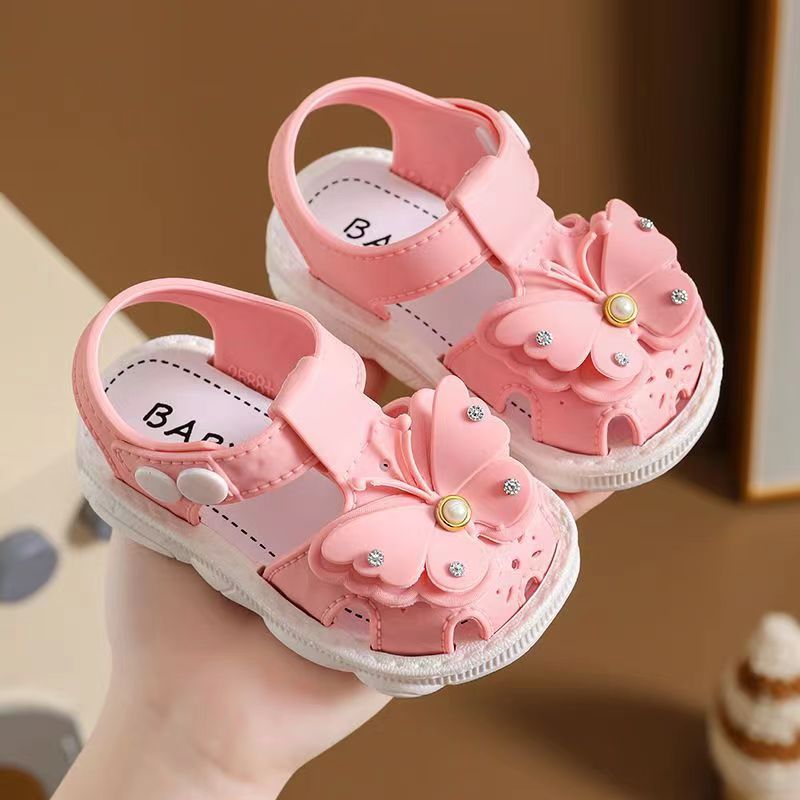 Girls' Sandals 2023 Summer New Children's Non-slip Soft Sole Infant Little Girl Baby Princess Beach Shoes