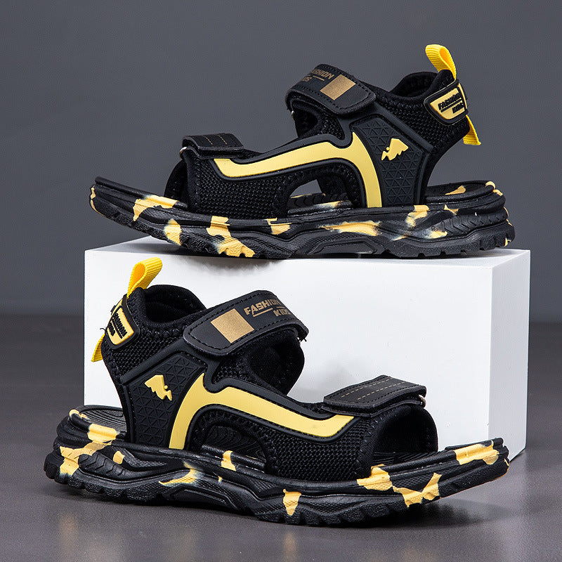 Wholesale children's shoes summer new large children's non-slip soft sole open toe beach shoes primary school students outdoor sandals cross-border