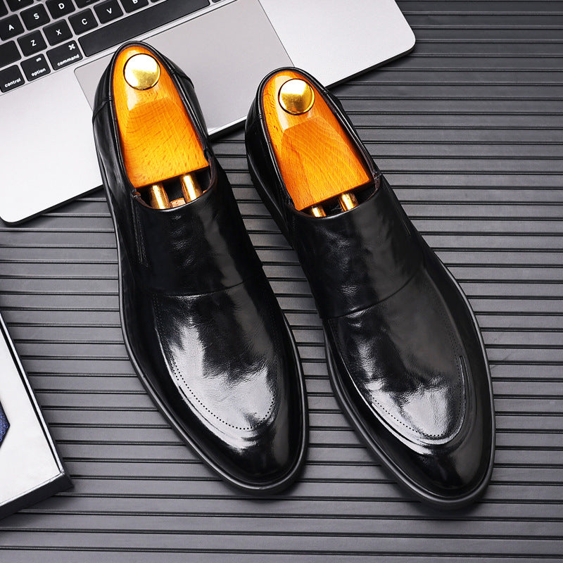 Parmate men's shoes leather shoes Nanqing high-end genuine goods soft leather British men's loafers 1368 Super sister business shoes
