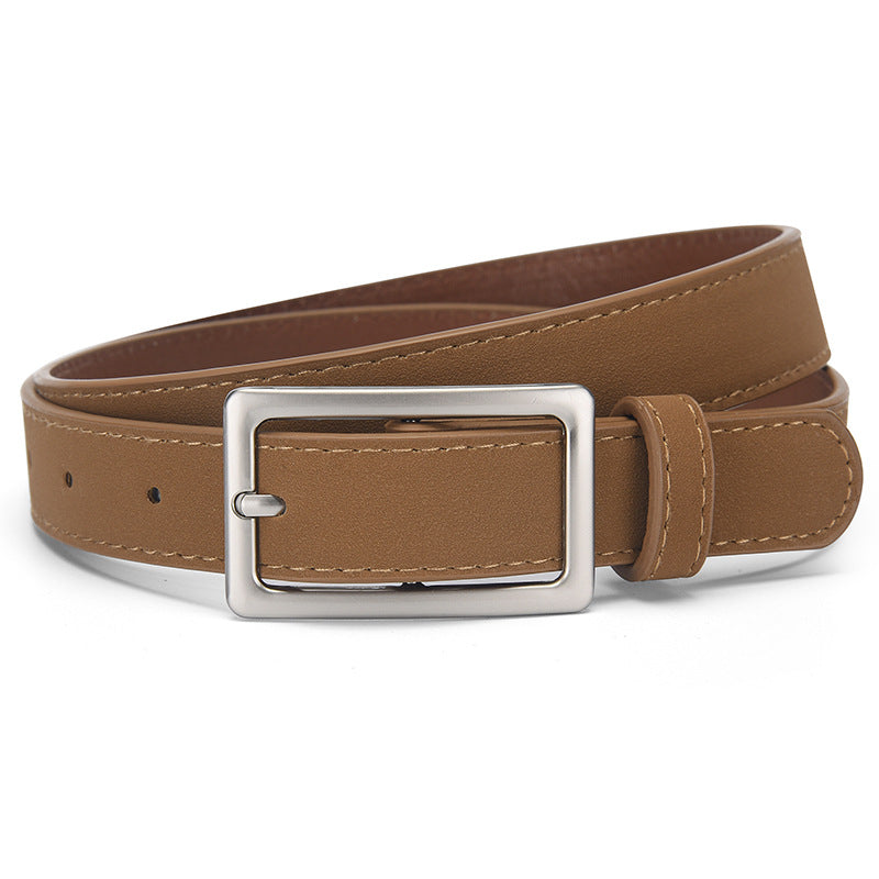 Men's Youth Belt Women's Casual All-match Belt Korean-style Belt Business Trousers with School Uniform Frosted Belt Women