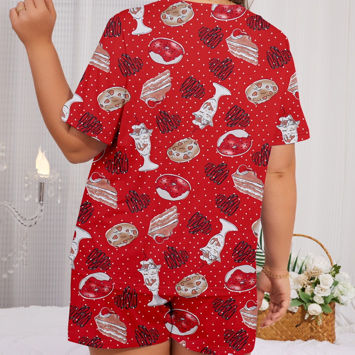 Plus-Size Women's Summer Pajamas, Casual Loose Short-Sleeved Loungewear, Cross-Border Temu Xiyin Wholesale, Breathable, Versatile, Lazy Style