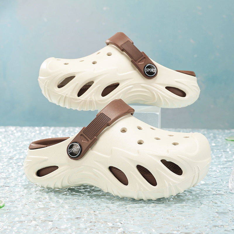 Children's hole shoes soft bottom excrement feeling outdoor wear sandals summer non-slip light children baotou slippers wholesale
