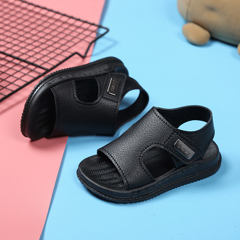 Baby Sandals Kidsren's Beach Shoes 2026 New Style Sandals Fashionable Wear-Resistant White Non-Slip Leather Beach Shoes