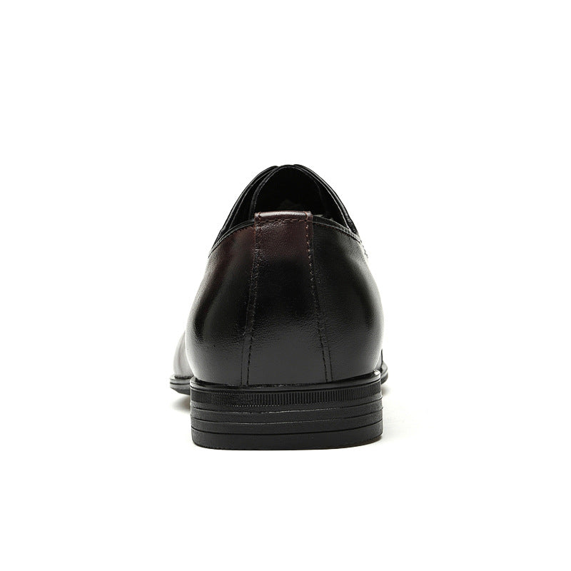 Spring and Autumn men's Brogue leather shoes British pointed Business Formal wear genuine leather men's shoes Oxford single-layer shoes wedding shoes men's shoes
