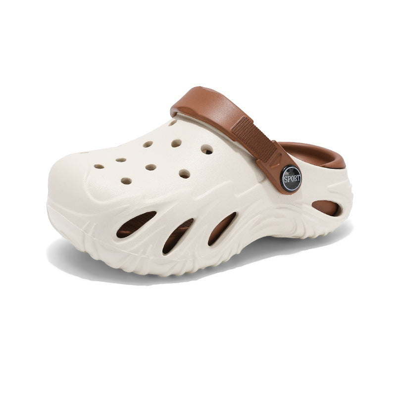 Children's hole shoes soft bottom excrement feeling outdoor wear sandals summer non-slip light children baotou slippers wholesale