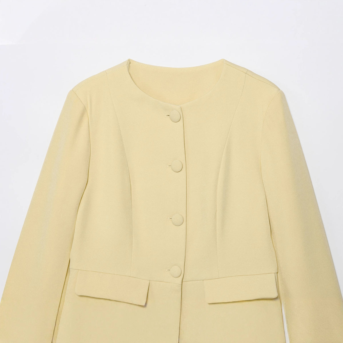 Cross-Border Aliexpress Popular Zr Women's Clothing Export Women's Clothing Wholesale Autum Round Neck Versatile Buttoned Slim Jacket
