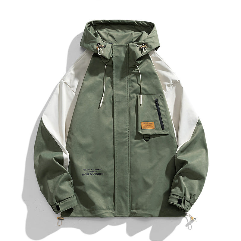 Jacket Coat Men's Spring and Autumn Fashion All-match Loose Men's Fat Work plus size Jacket Coat High-end Sense