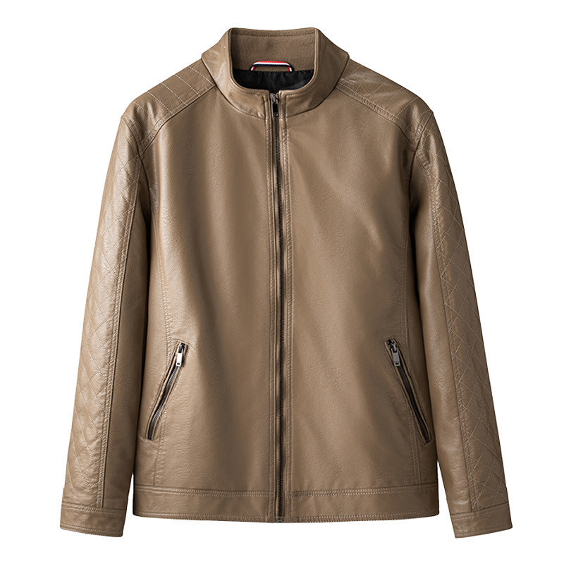 Foreign Trade Leather Clothing Men's Motorcycle Leather Clothing Casual Autumn and Winter New Leather Jacket Youth Motorcycle PU Jacket Casual Men