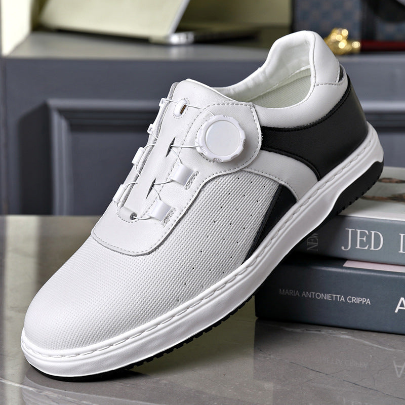 New golf men's sneakers leather knob lazy slip-on men's casual shoes breathable lightweight sneaker men's