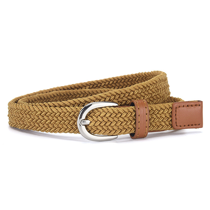 Children's Canvas Belt Unisex Military Training Pants Belt Women's Fashion Elastic Elastic Woven Lazy Belt
