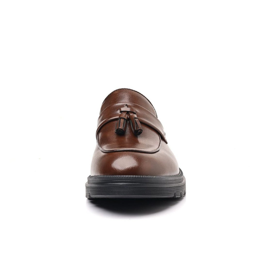 New Brogue Business Casual Leather Shoes Men's Plaid Breathable Tassel Slip-On Loafers Men's Series