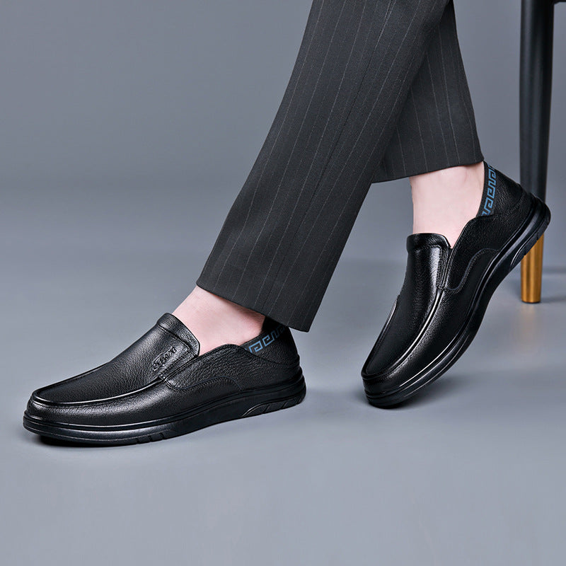 New Men's Sheepskin Pea Shoes Lazy Slip-on Loafers Men's Casual Soft Bottom Soft Leather Shoes for Men