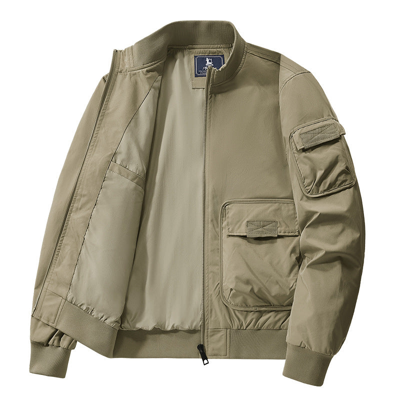 Flying Suit Men's Jacket Cotton Coat Autumn and Winter American Retro Loose Casual Middle-aged Casual Jacket Cotton Coat Coat
